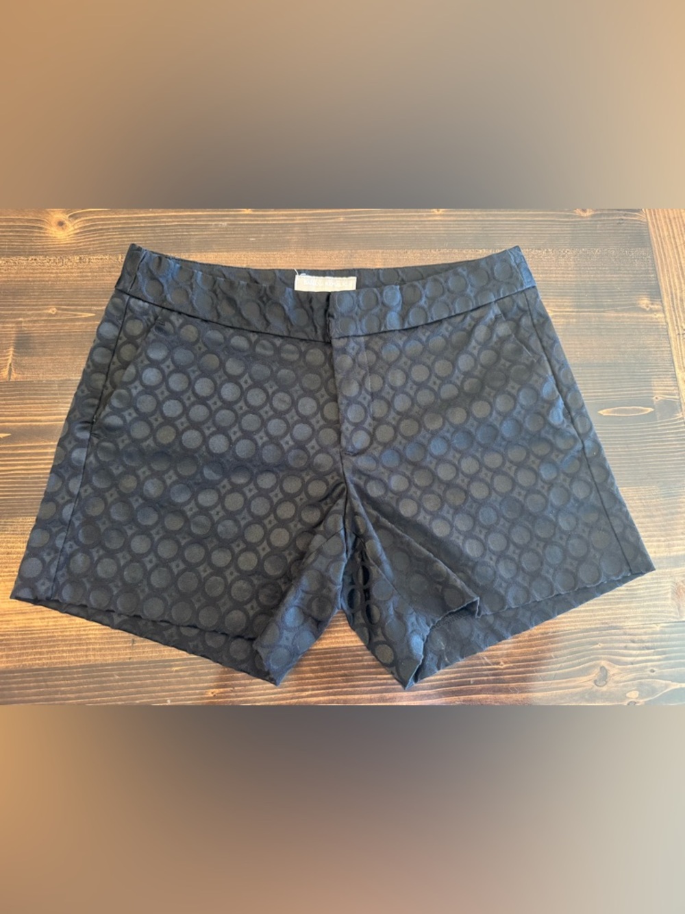 Banana Republic Black Circle Jacquard Dress Shorts Size 0